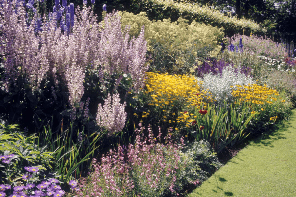 Things to do in East Cambridgeshire - gardens at Anglesey Abbey with colourful flowers