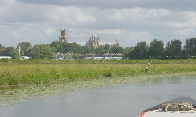 Things to do in East Cambridgeshire - Angling. View of Ely Cathedral from the River Ouse